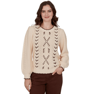 Womens Ruby Rd. English Countryside Cable Knit Sweater