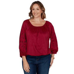 Plus Size Ruby Rd. English Countryside Floral Cutout Blouse