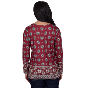 Petite Ruby Rd. English Countryside Medallion Border Blouse alternate view