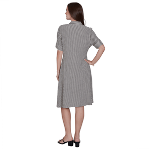 Petite Ruby Rd. Tropical Noir Stripe Knot Front Shirtdress alternate view
