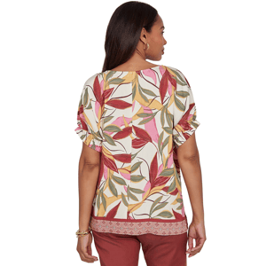 Womens Ruby Rd. Sedona Escape Short Sleeve Leaf Blouse alternate view