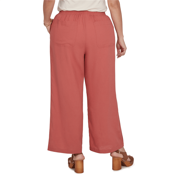 Plus Size Ruby Rd. Sedona Escape Lace Trim Pull On Wide Leg Pants alternate view