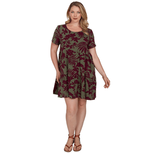 Plus Size Ruby Rd. Sedona Escape Tropical Tiered Shift Dress