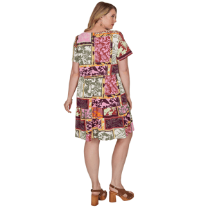 Plus Size Ruby Rd. Sedona Escape Tropical Patchwork Shift Dress alternate view