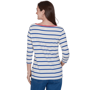 Womens Ruby Rd. Must Haves II 3/4 Sleeve Varsity Stripe Tee alternate view