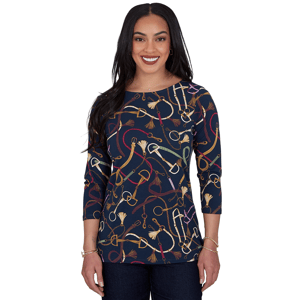 Womens Ruby Rd. Must Haves II Equestrian Tassels Tee