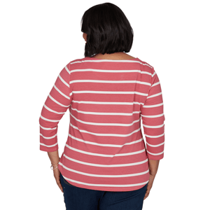 Plus Size Ruby Rd. Must Haves II Football Bow Stripe Tee alternate view