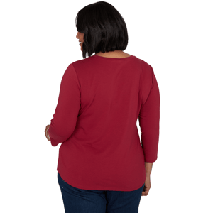 Plus Size Ruby Rd. Must Haves II 3/4 Sleeve Pawsitive Vibes Tee alternate view