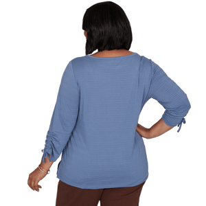 Plus Size Ruby Rd. Romance On The Ranch Ruch Sleeve Blouse alternate view