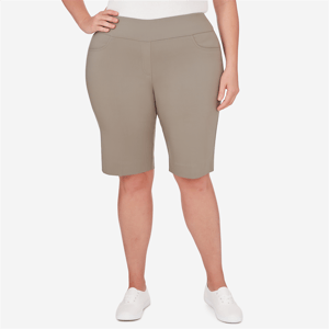 Plus Size Ruby Rd. Key Items Pull On Tech Bermuda Shorts