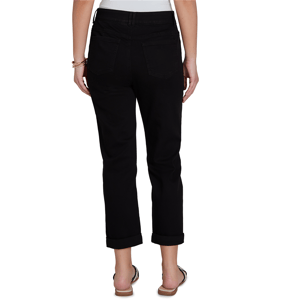 Petite Ruby Rd. Key Items Jet Black Cropped Girlfriend Jeans alternate view