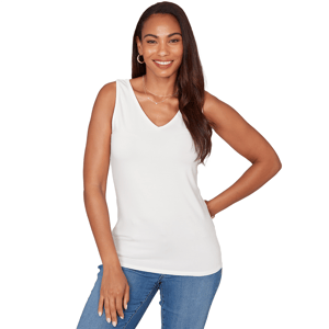 Petite Ruby Rd. Key Items Scoop and V Neck Solid Tank Top