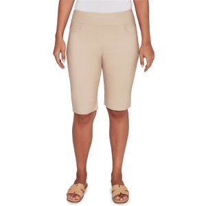 Petite Ruby Rd. Key Items Pull On Silky Tech Bermuda Shorts