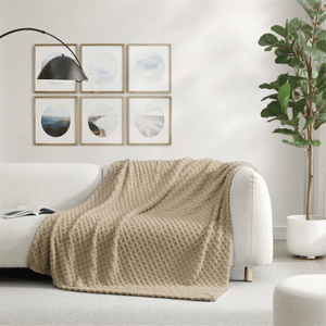 Swift Home Lattice Textured Soft Plush Cozy Throw Blanket