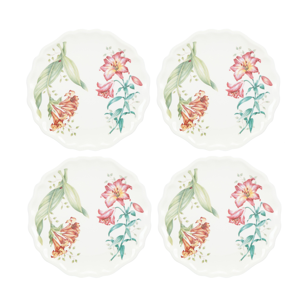 856372 Butterfly Meadow Melamine Dinnerware Accent Plate - Set Of 4