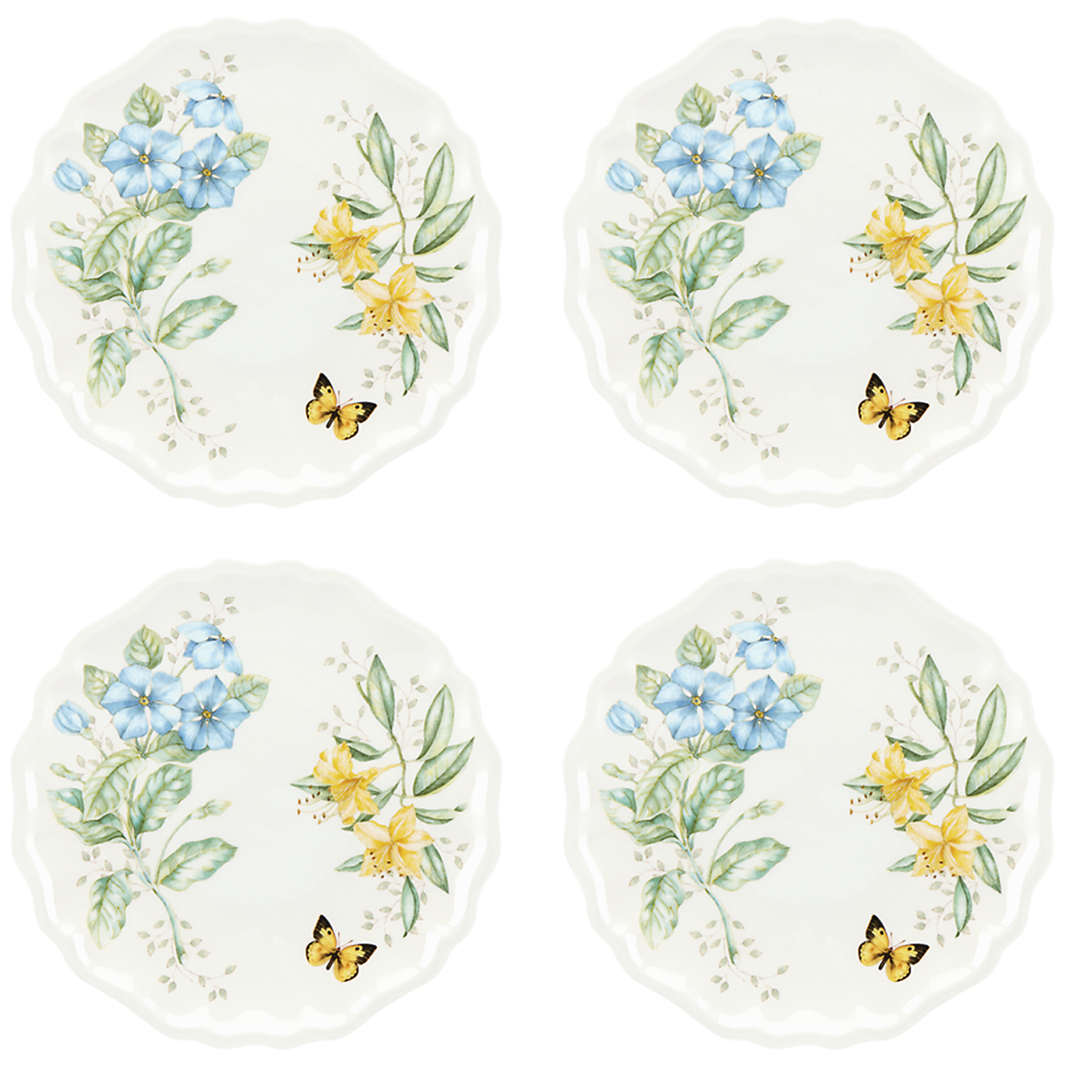 856373 Butterfly Meadow Melamine Dinnerware Dinner Plate - Set Of 4