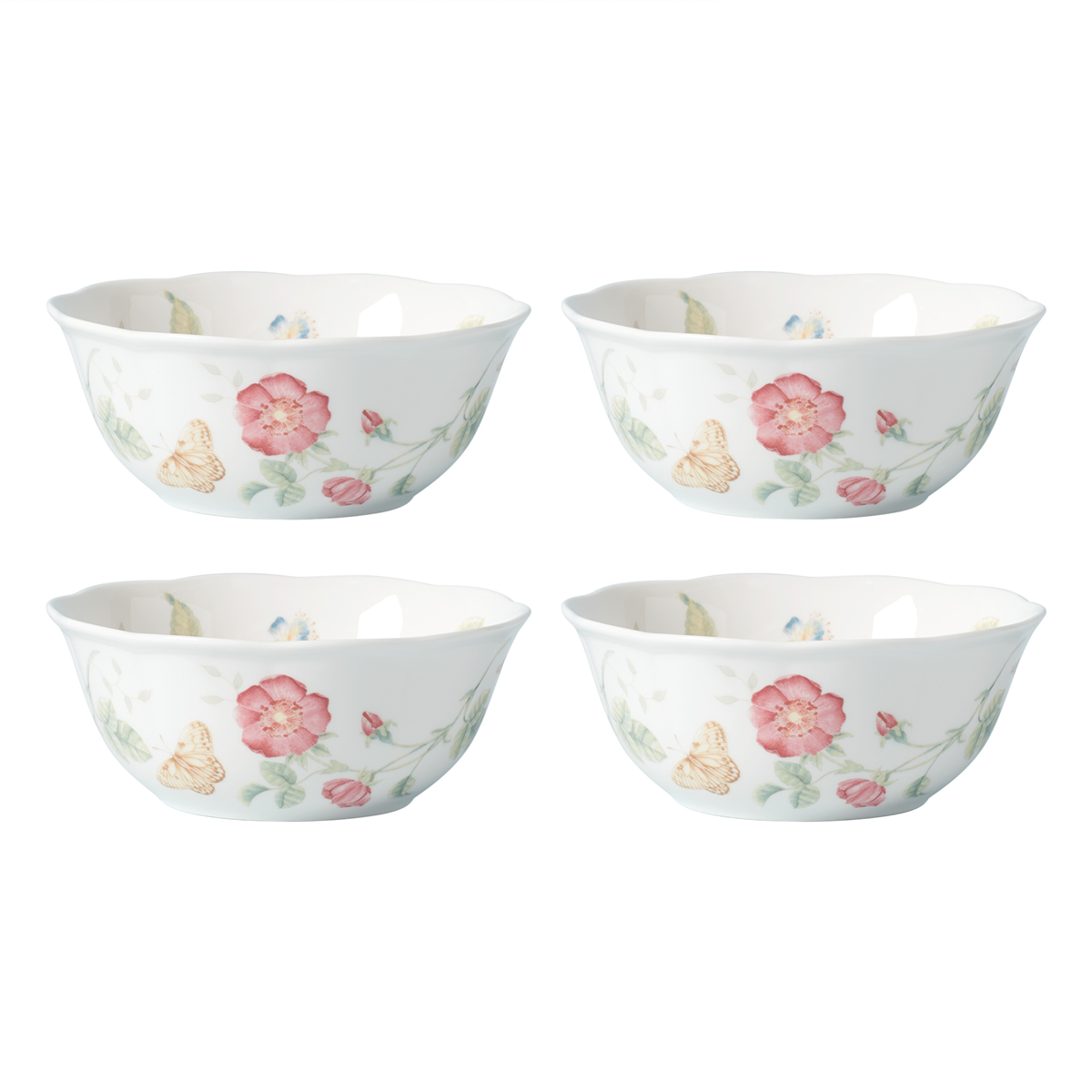 Lenox Butterfly Meadow Large All-Purpose Bowls, Set of 4 - Multi And White