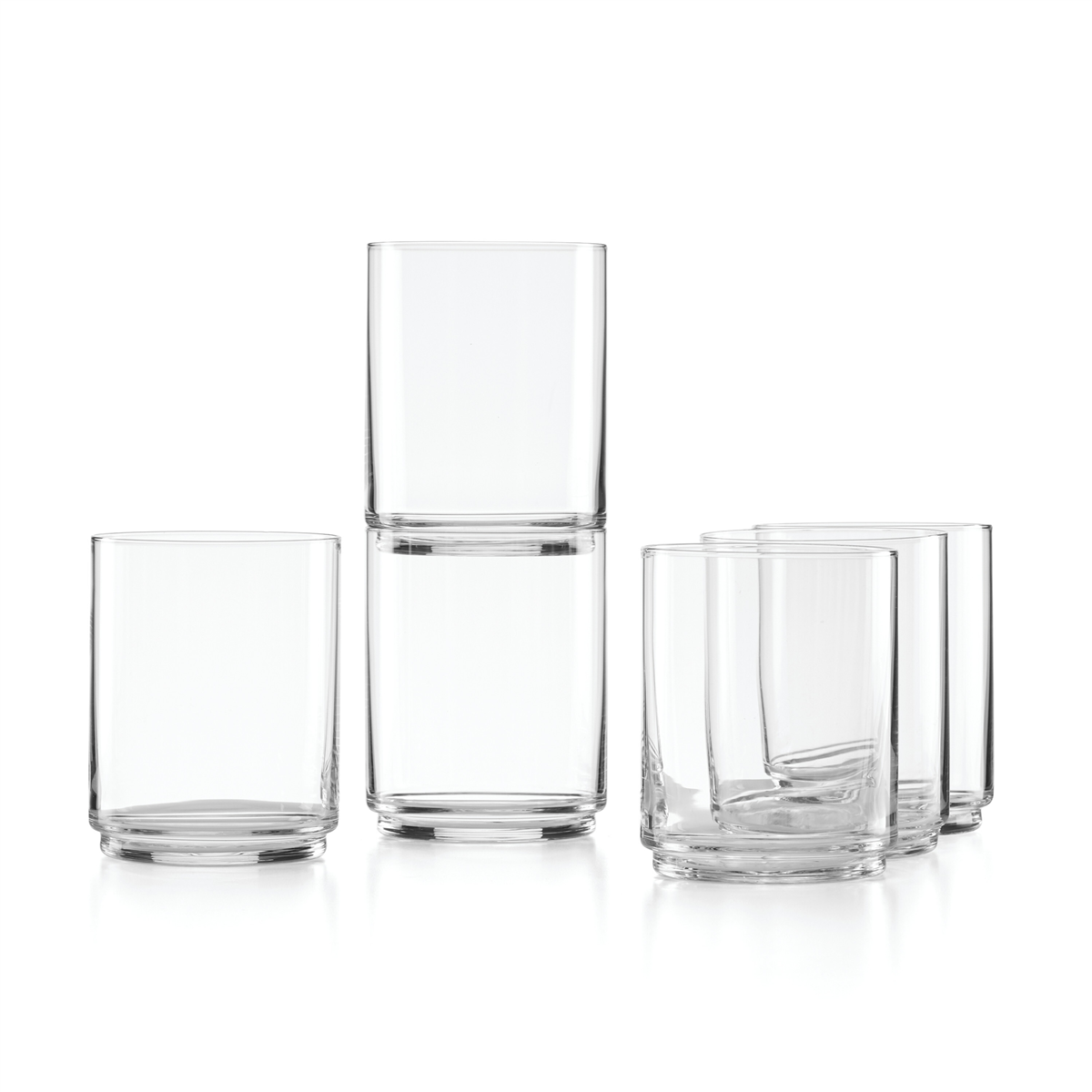 Tuscany Classics Stackable Tall Glasses Set, 6 Piece - Clear and No Color