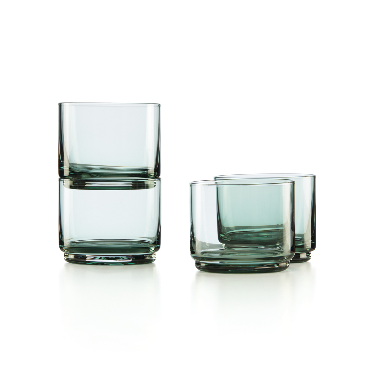 Lenox(R) Tuscany Classics Stackable Green Short Glasses - Set of 4