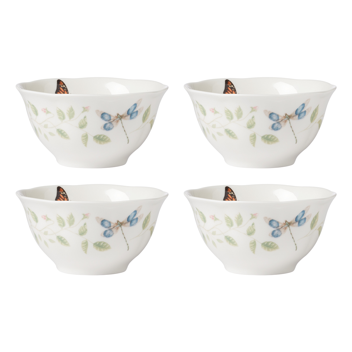 Lenox Butterfly Meadow Floral Rice Bowls, Set of 4 - Multi, White