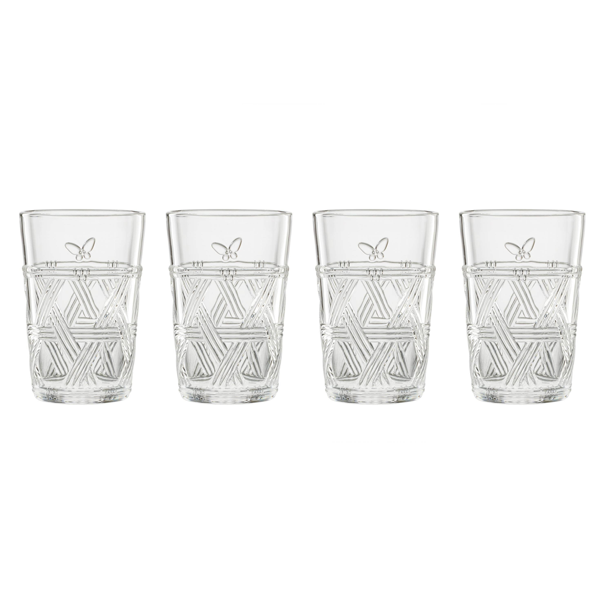 896072 Butterfly Meadow Clear Tall Glasses - Set of 4