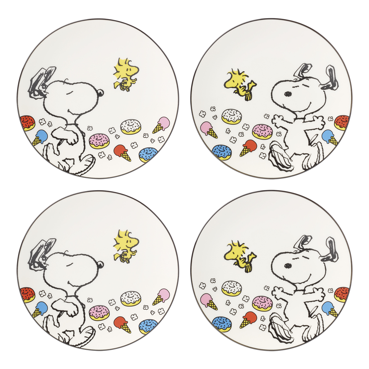 Lenox Chef Snoopy Accent Plates, Set of 4 - Multi