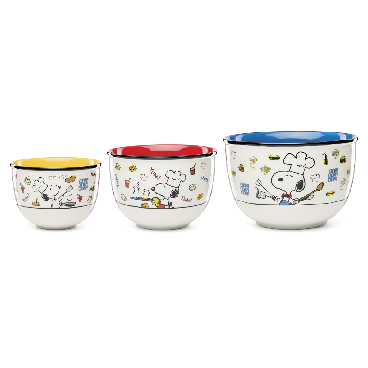 Lenox Chef Snoopy Bowls, Set of 3 - Multi