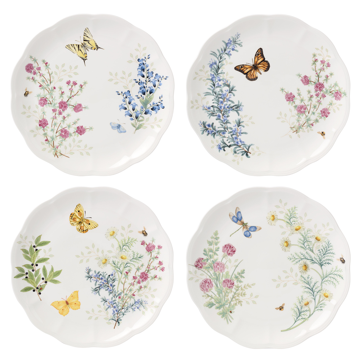 Lenox Butterfly Meadow Herbs Dinner Plates, Set of 4 - Multi