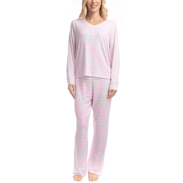 Womens Goodnight Kiss Max & Relax Stripe Pajama Set