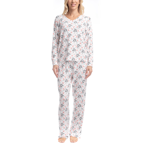 Womens Goodnight Kiss Max & Relax Eiffel Tower Pajama Set