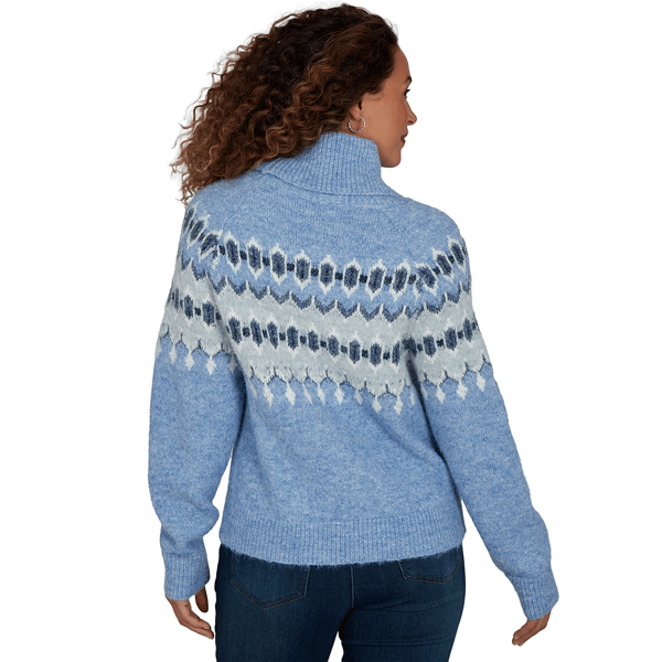 Womens Skyes the Limit Icy Blue Sparkle Fair Isle Sweater alternate view