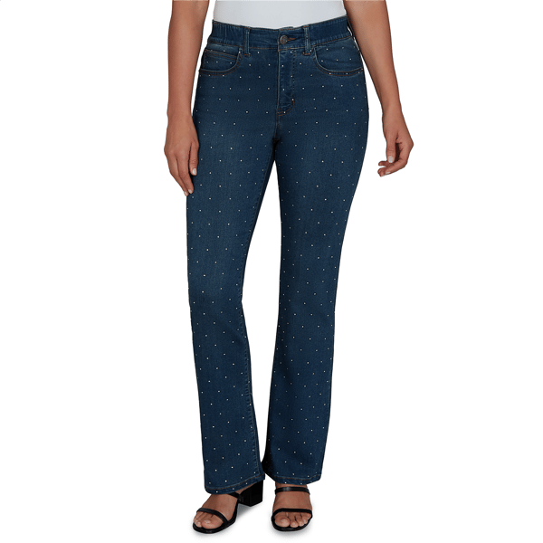 Petite Skyes the Limit Icy Blue Sparkle Bootcut Jeans