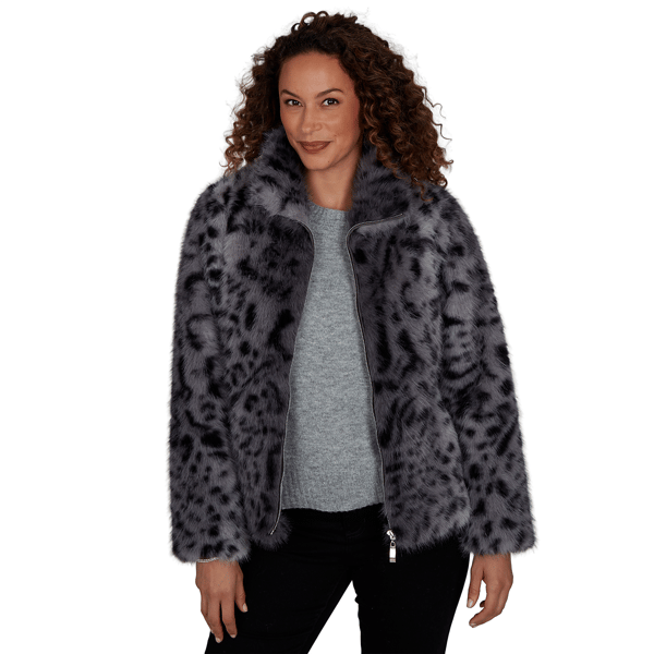Petite Skyes the Limit Icy Blue Sparkle Leopard Jacket