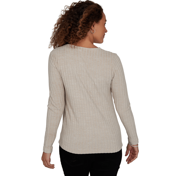 Womens Skyes the Limit Champagne Holiday Rib Knit Sweater alternate view