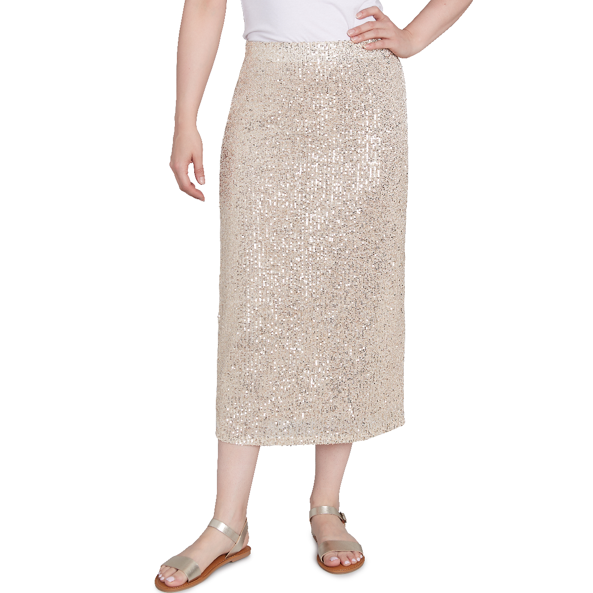 Womens Skye's The Limit Entertaining Sequined Pull-On Skirt