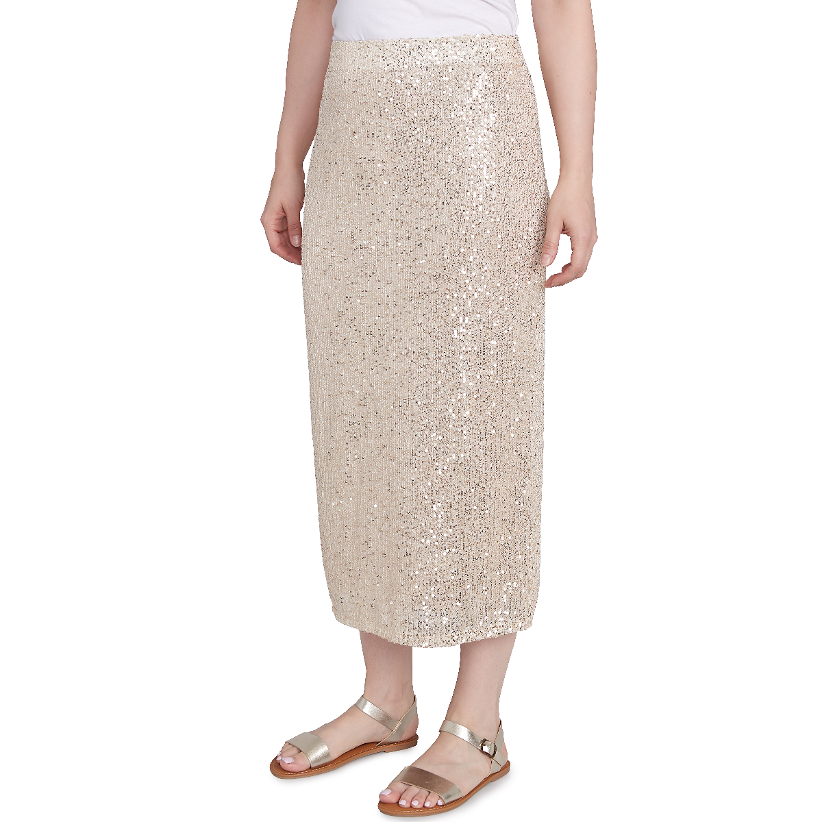 Womens Skye's The Limit Entertaining Sequined Pull-On Skirt