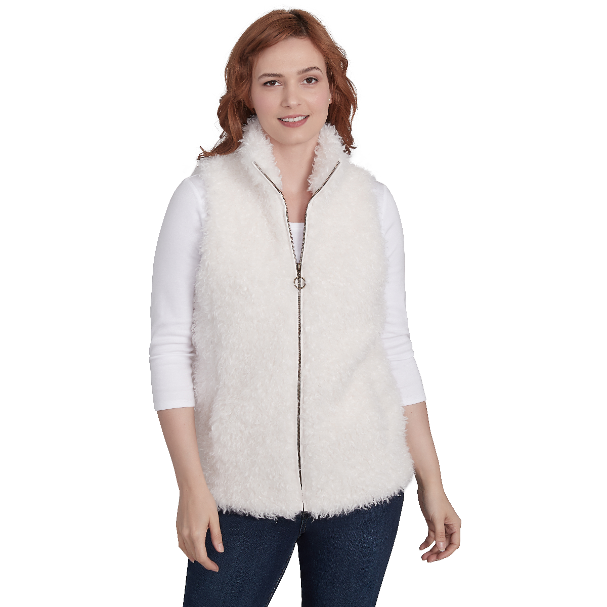 Plus Size Skye's The Limit Entertaining Solid Faux Fur Vest