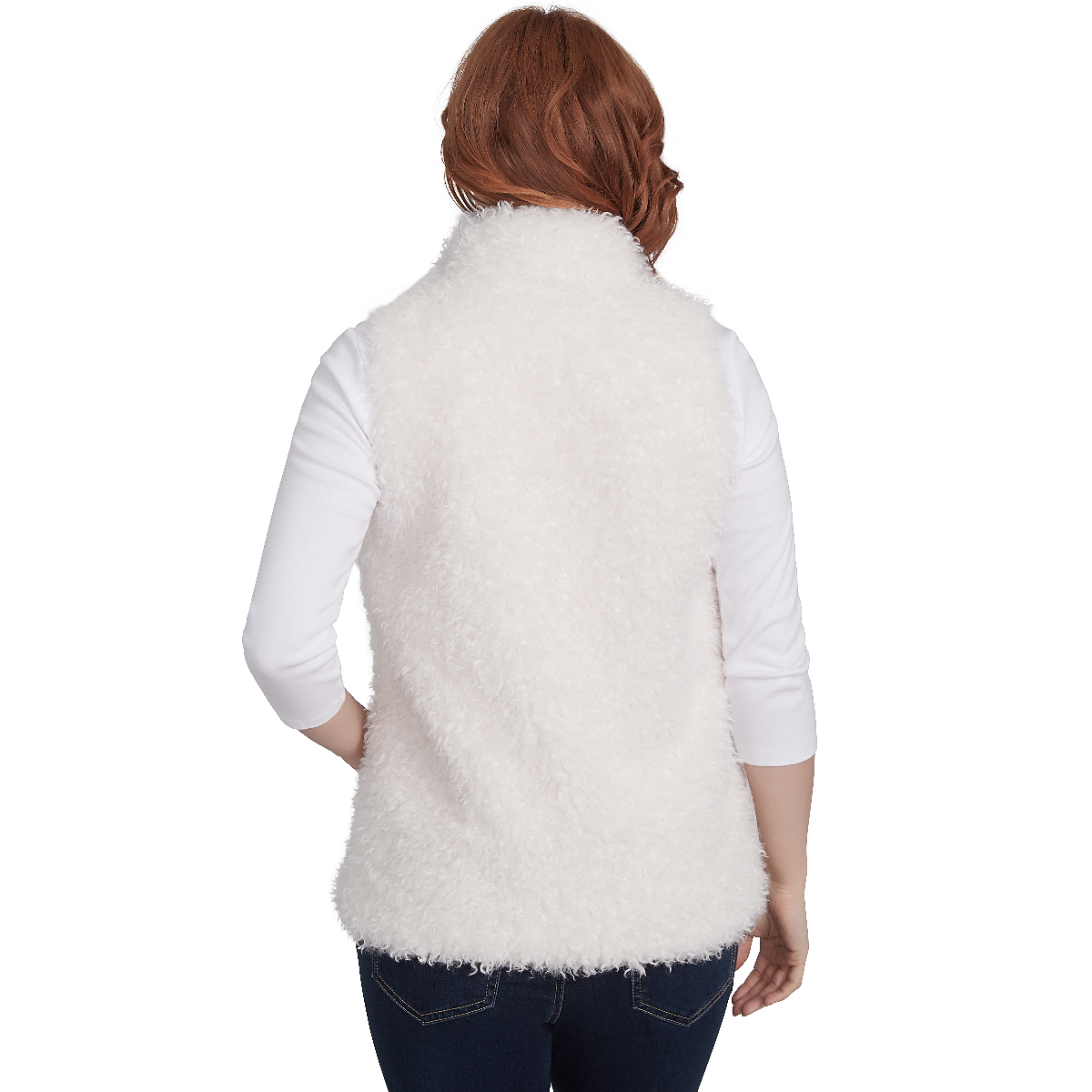 Plus Size Skye's The Limit Entertaining Solid Faux Fur Vest