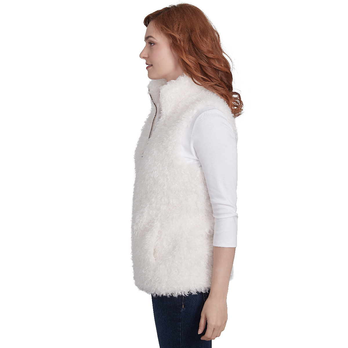 Plus Size Skye's The Limit Entertaining Solid Faux Fur Vest