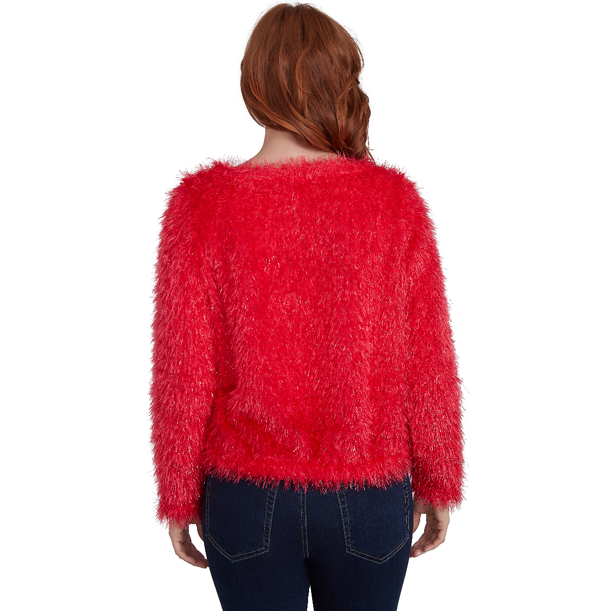 Women's Skye's The Limit Entertaining Solid Lurex Eyelash Sweater