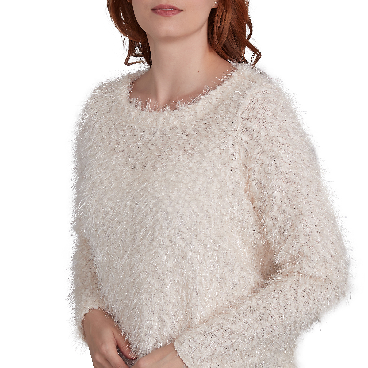 Petite Skye's The Limit Entertaining Solid Lurex Eyelash Sweater