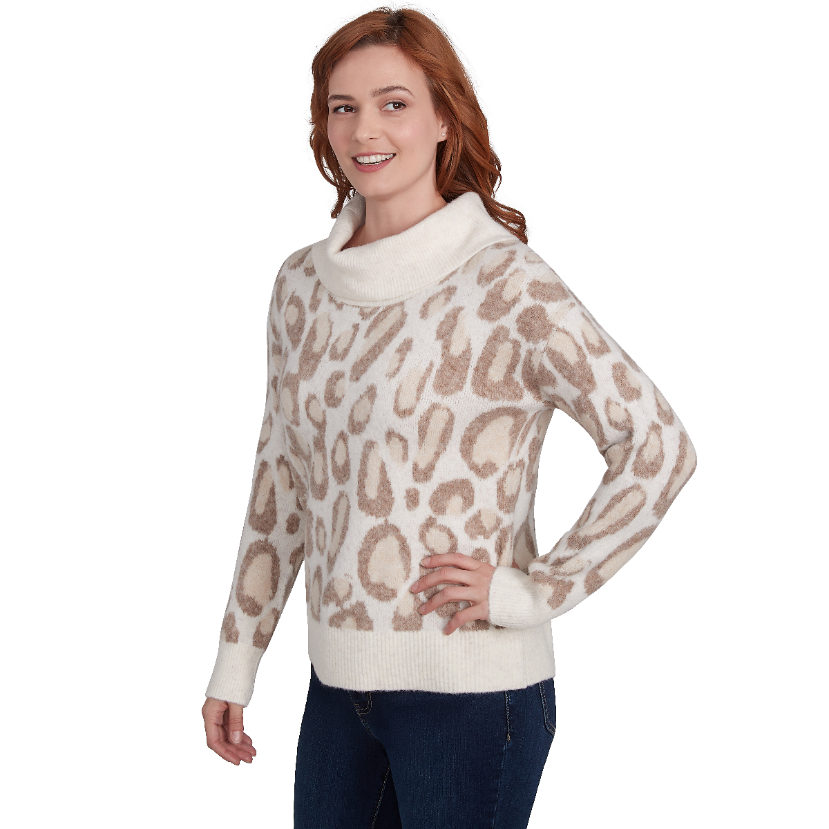 Plus Size Skye's The Limit Entertaining Animal Cowl Sweater