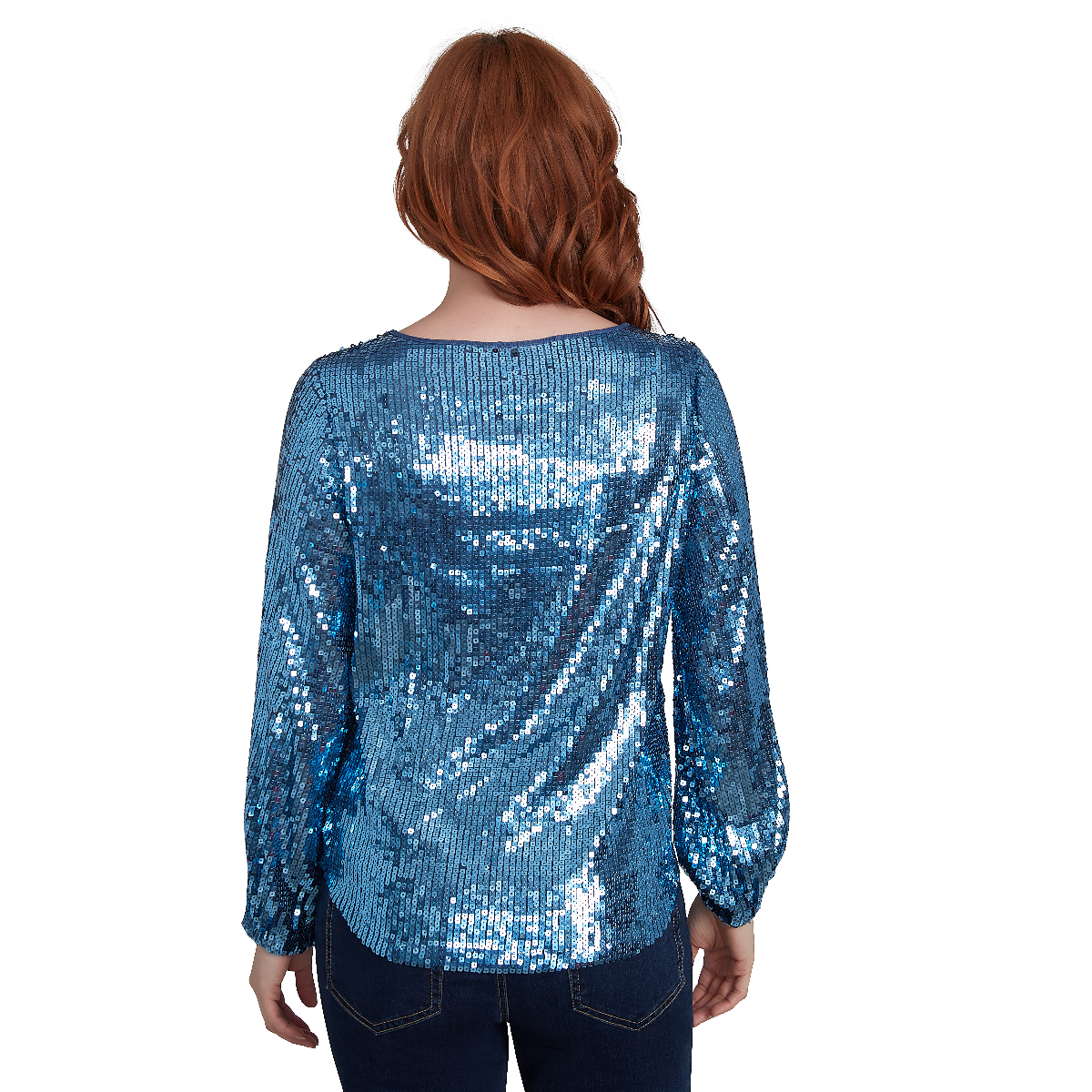 Plus Size Skye's The Limit Home For The Holidays Sequined Blouse