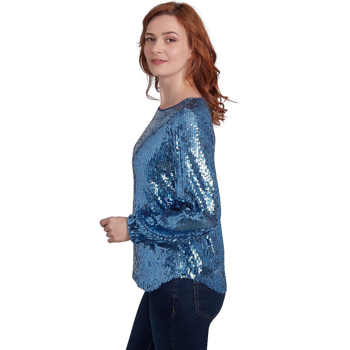 Plus Size Skye's The Limit Home For The Holidays Sequined Blouse