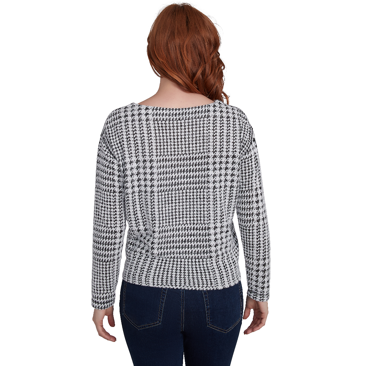 Plus Skye's The Limit Home For The Holidays Houndstooth Blouse