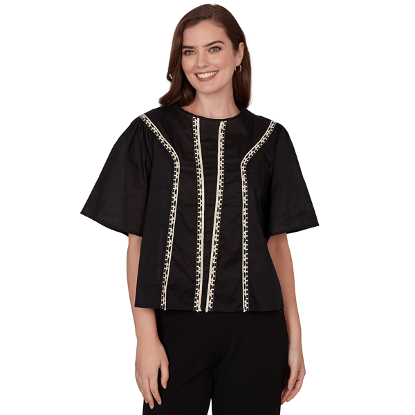 Womens Skyes the Limit Terra Tropic Wide Sleeve Solid Blouse