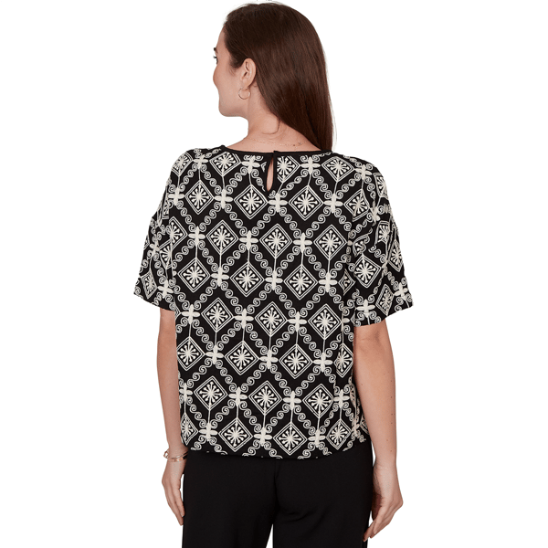 Petite Skyes the Limit Terra Tropic Medallion Embroidered Blouse alternate view