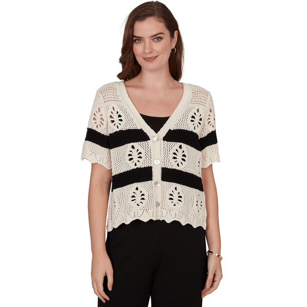 Petite Skye's The Limit Terra Tropic Solid Pointelle Cardigan