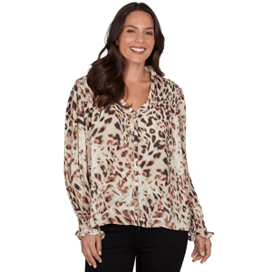 Plus Size Skye's the Limit Wild Romance V-Neck Cheetah Blouse