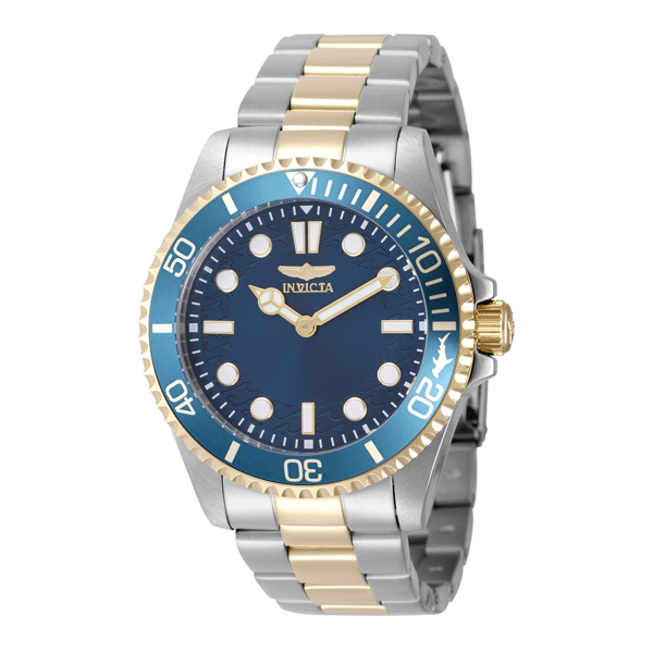 Mens Invicta Pro Diver Steel Gold Blue Dial Quartz Watch - 49696